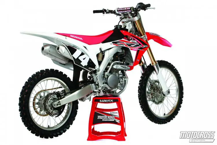 Twice the fun: Honda is committed to the dual-muffler design. It’s not an MXA  favorite, but twice pipes do look cool.