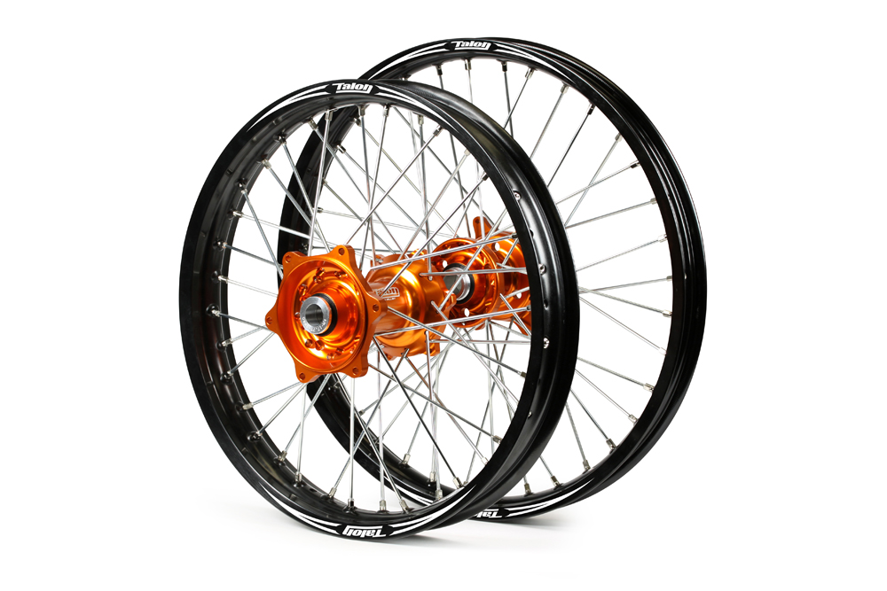 Talon Evo Billet - Wheelset - Black Rims- Orange Hubs - Pair