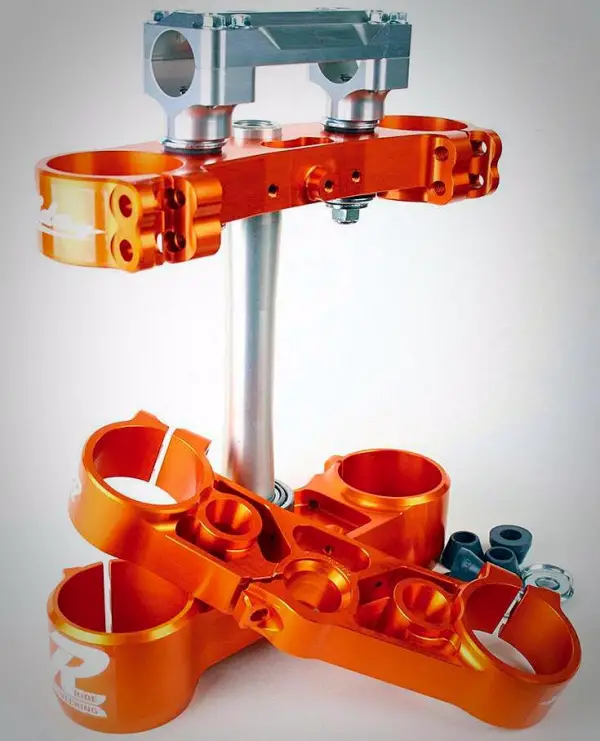 MXA PRODUCT SPOTLIGHT RIDE ENGINEERING KTM TRIPLE CLAMPS Motocross