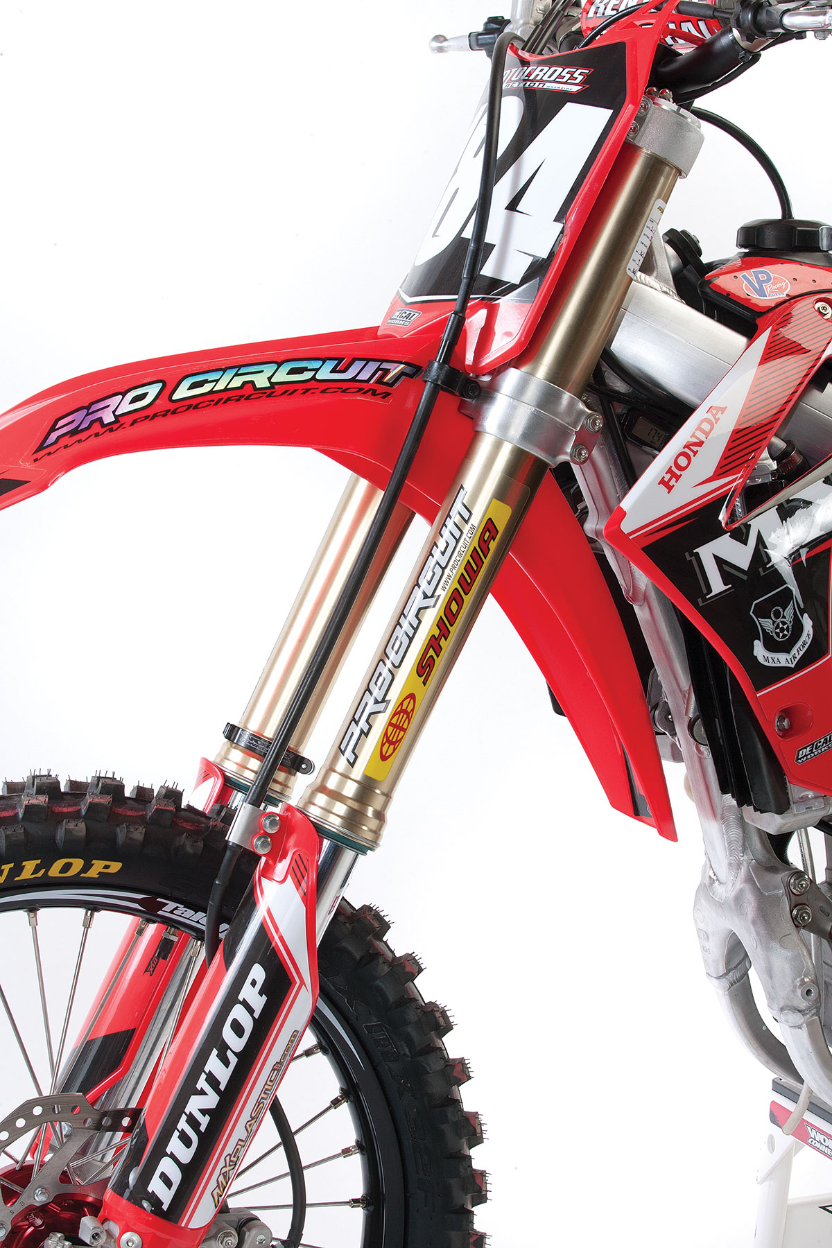 The Showa SFF-TAC air forks on the 2016 Honda CRF250 are decent, but Bones Bacon knows how to make them great. His balance chamber addition is nice.