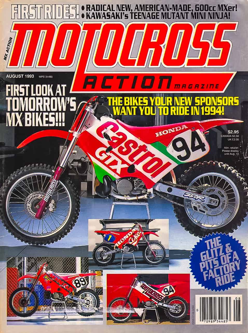 Obálka srpnového vydání MXA z roku 1993