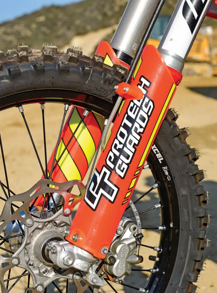 MXA TEAM TESTED PROTECH FULLWRAP KTM FORK GUARDS Motocross Action
