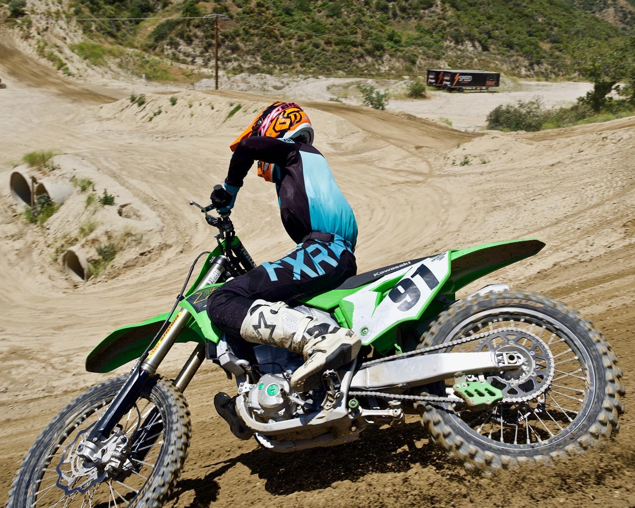 Brian Medeiros 2020 Kawasaki KX450 Glen Helen Testing med MXA-2