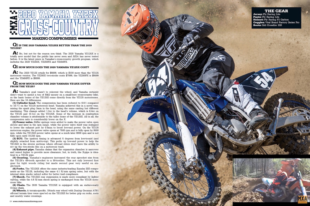 TESTE DE CORRIDA MXA: O TESTE REAL DE 2020 YAMAHA YZ125X CROSS-COUNTRY -  Motocross Action Magazine