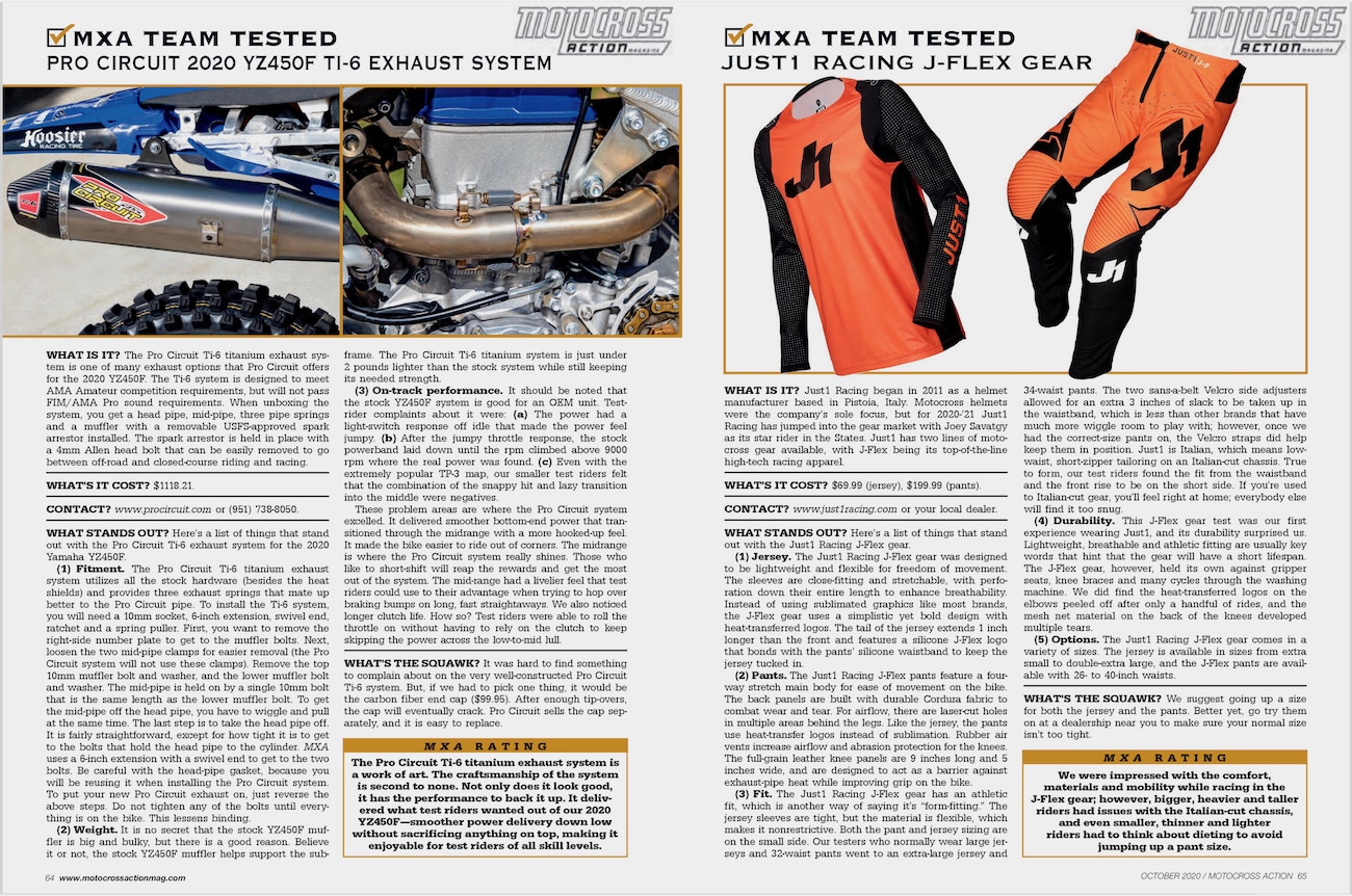 WHAT'S INSIDE THE OCTOBER 2020 ISSUE OF MXA? STUFFED WITH COOL STUFF - Motocross  Action Magazine