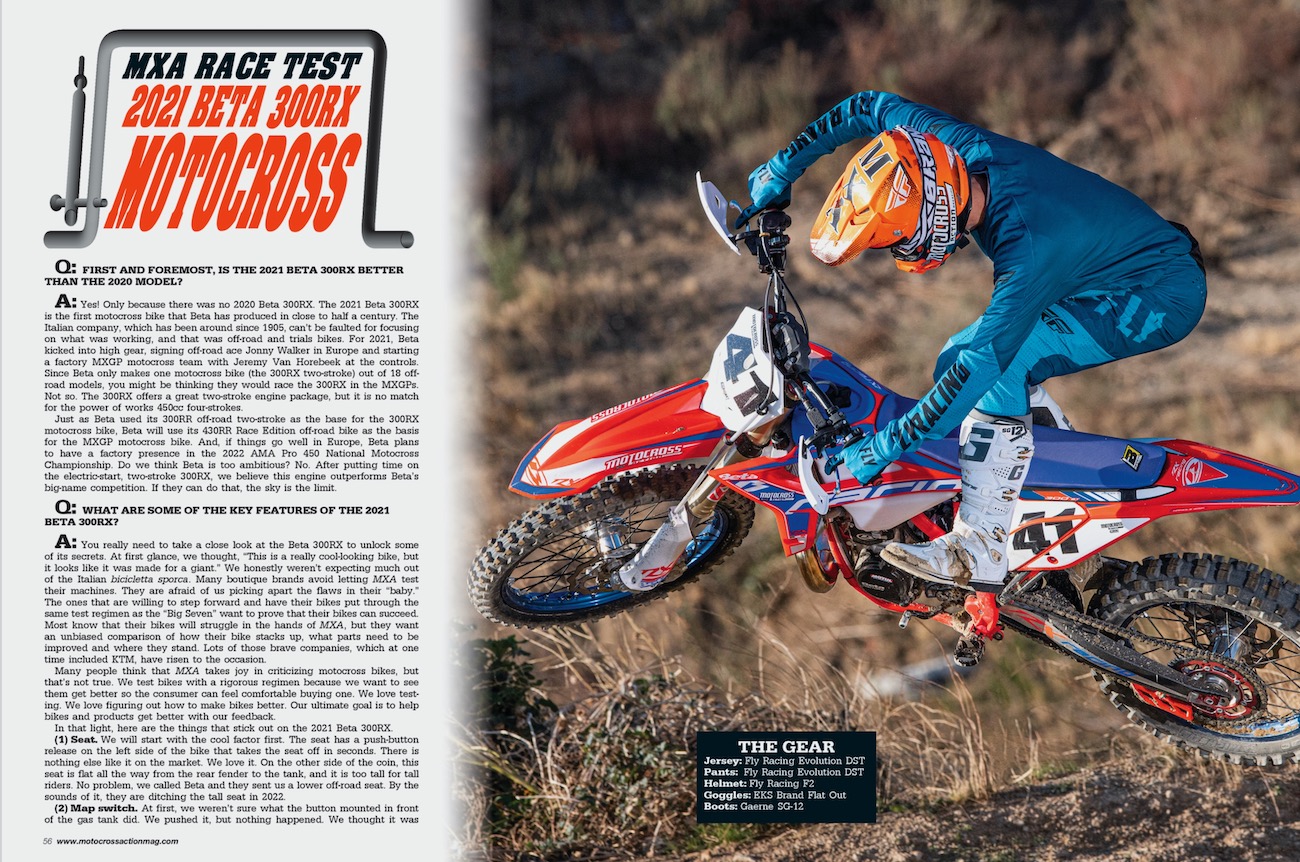 MXA RACE TEST: THE REAL TEST OF THE 2021 BETA 300RX MOTOCROSS - Motocross  Action Magazine