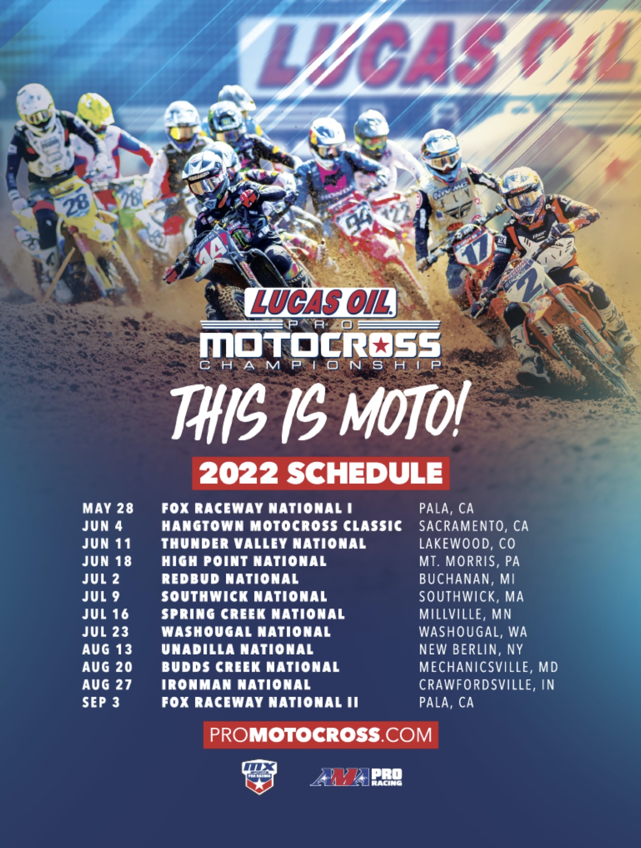 Motocross Schedule 2022 2022 Ama Pro Motocross Schedule: Starts At Pala On May 28, 2022 & Ends At  Pala On Sept. 3 - Motocross Action Magazine