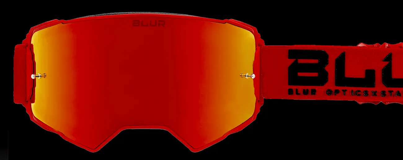 Gafas moto-cross DOPPLER pantalla transparente e irridum, ROJAS o AMARILLAS  a elegir