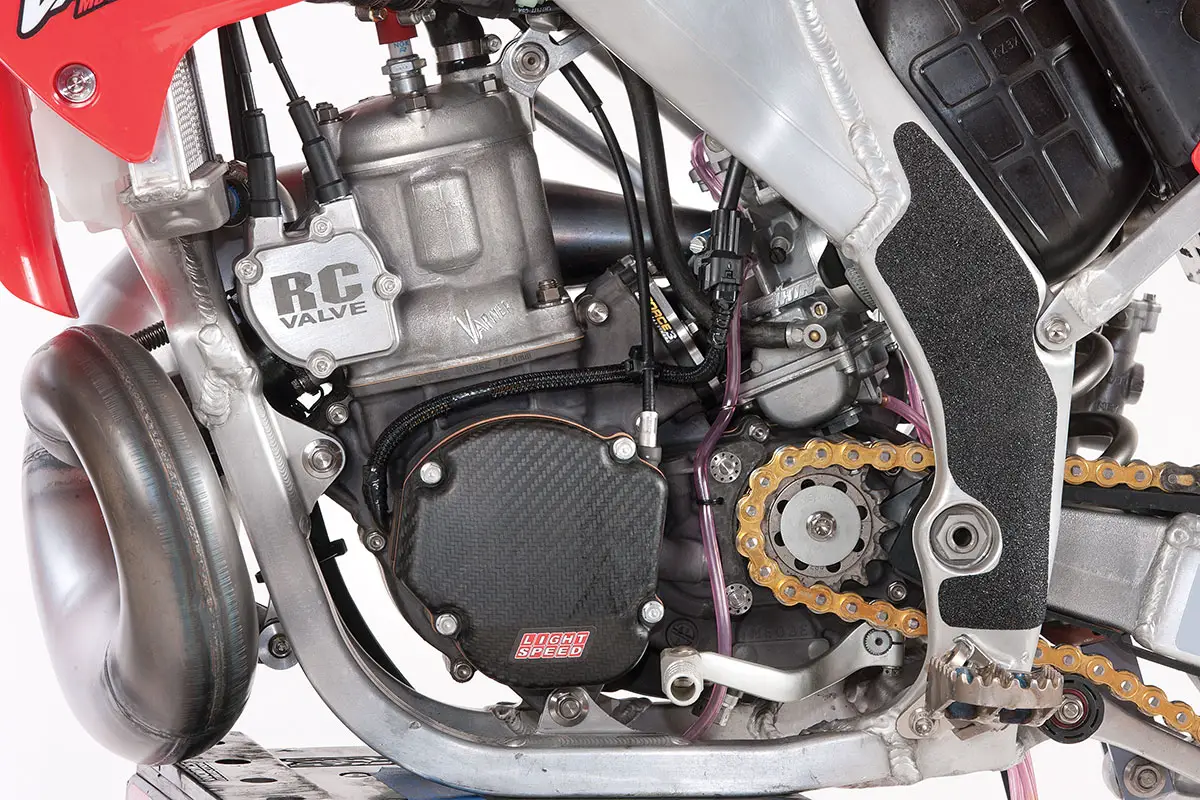 Varner Motorsports took this lackluster CR250 engine and made it into a very powerful yet easy-to-ride powerplant.